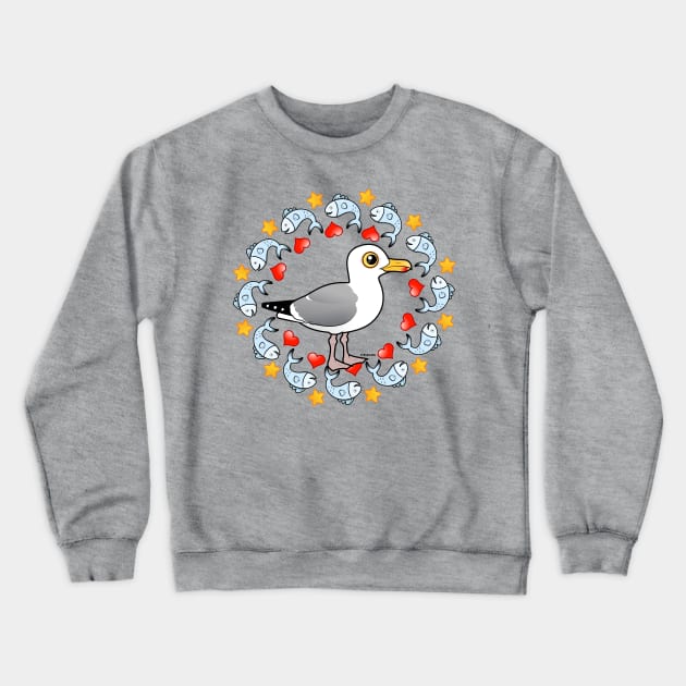 Cute Herring Gull Circle of Love Crewneck Sweatshirt by birdorable